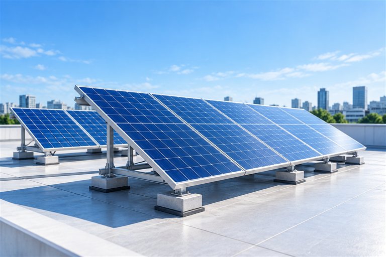 Paneles solares en una azotea